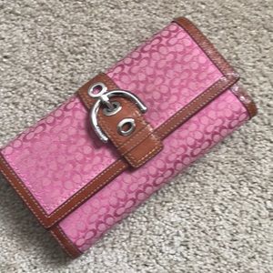 Pink & brown Coach wallet